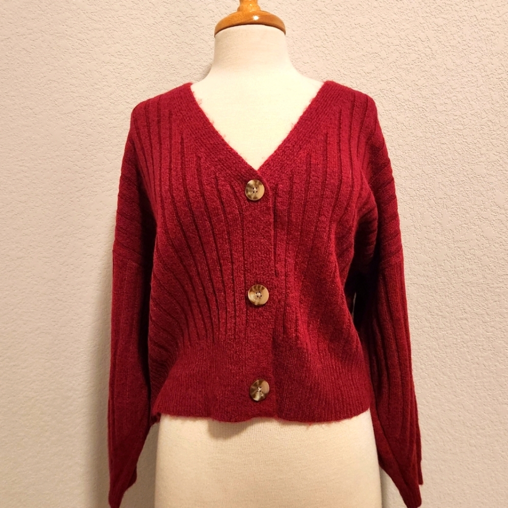 Burgundy Cardigan Sweater